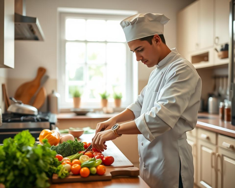 experiência prática na cozinha