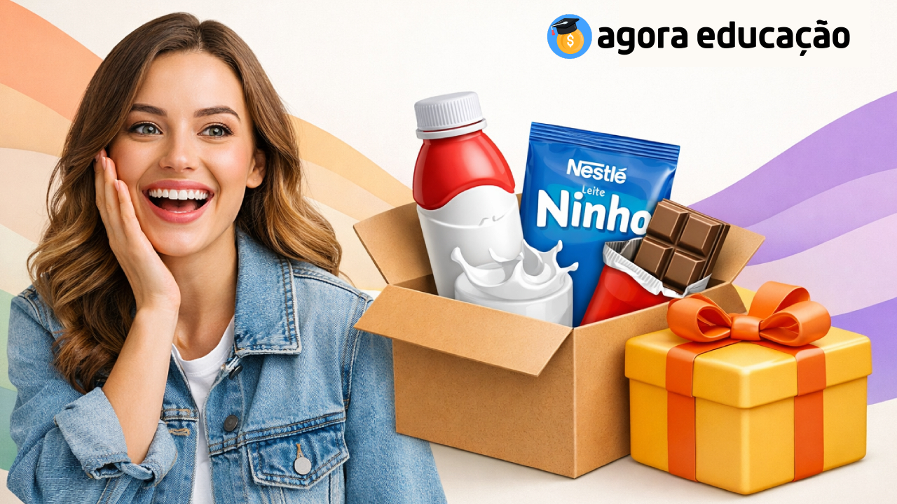 Caixa com produtos Nestlé representando o pedido de amostra grátis