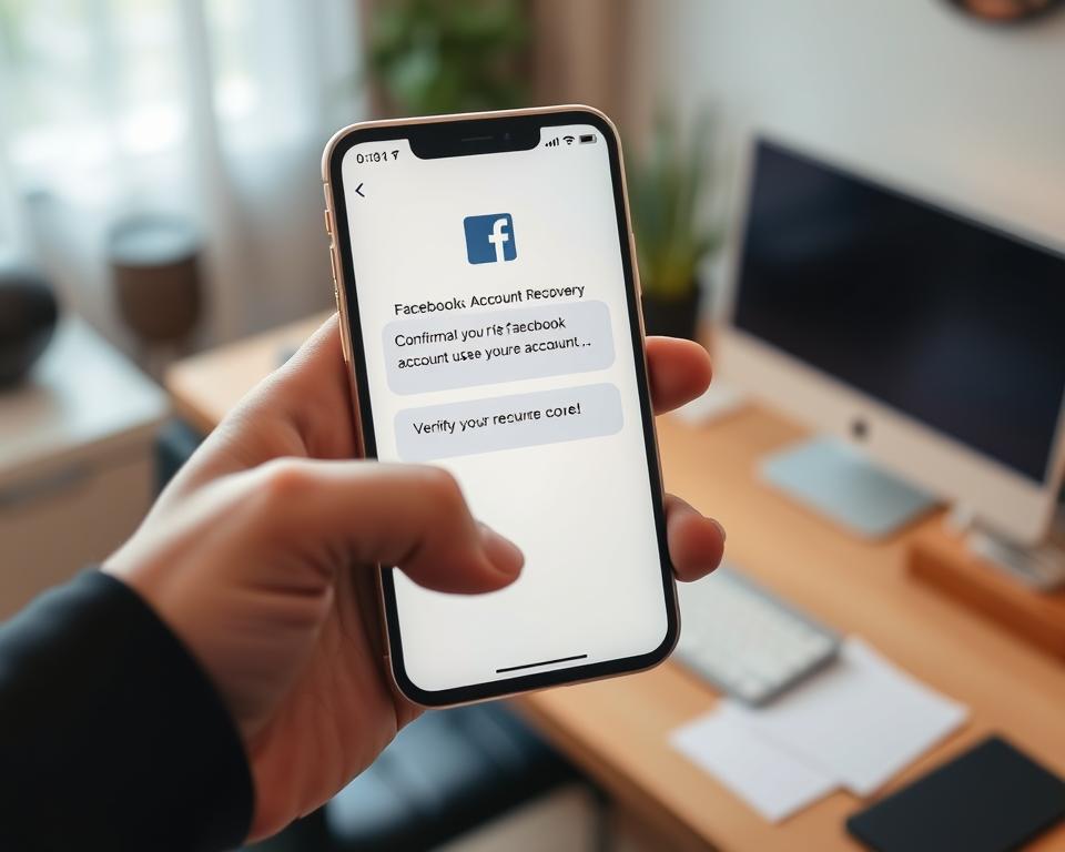 verificação via SMS recuperar conta facebook
