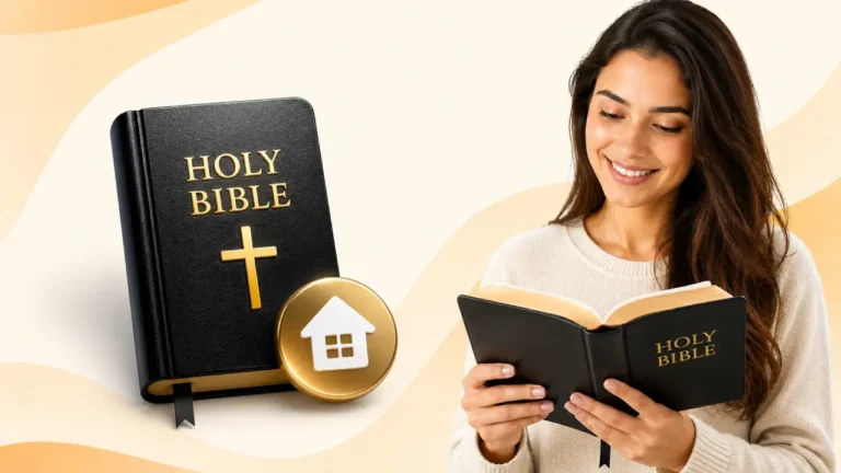 Person reading a free Bible at home to strengthen faith and spiritual growth.