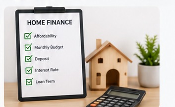 Home loan calculator, house and mortgage planning concept for South African first-time buyers