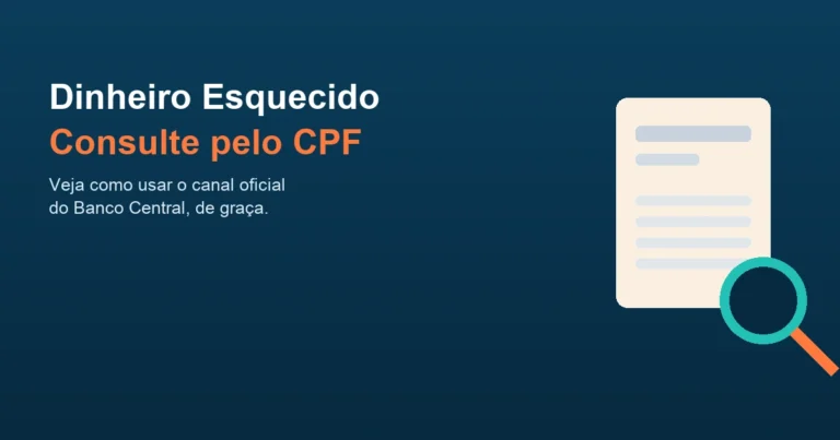 Ilustração de documento com lupa representando a consulta de valores a receber pelo CPF