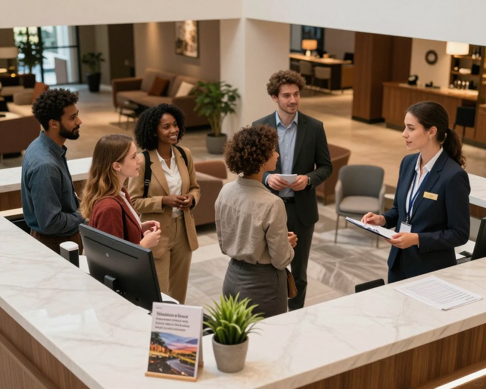 inglês no hotel durante a viagem