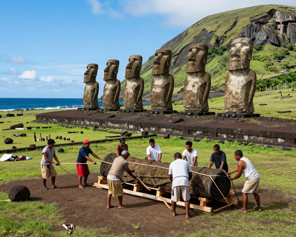 instalação cerimonial em Rapa Nui