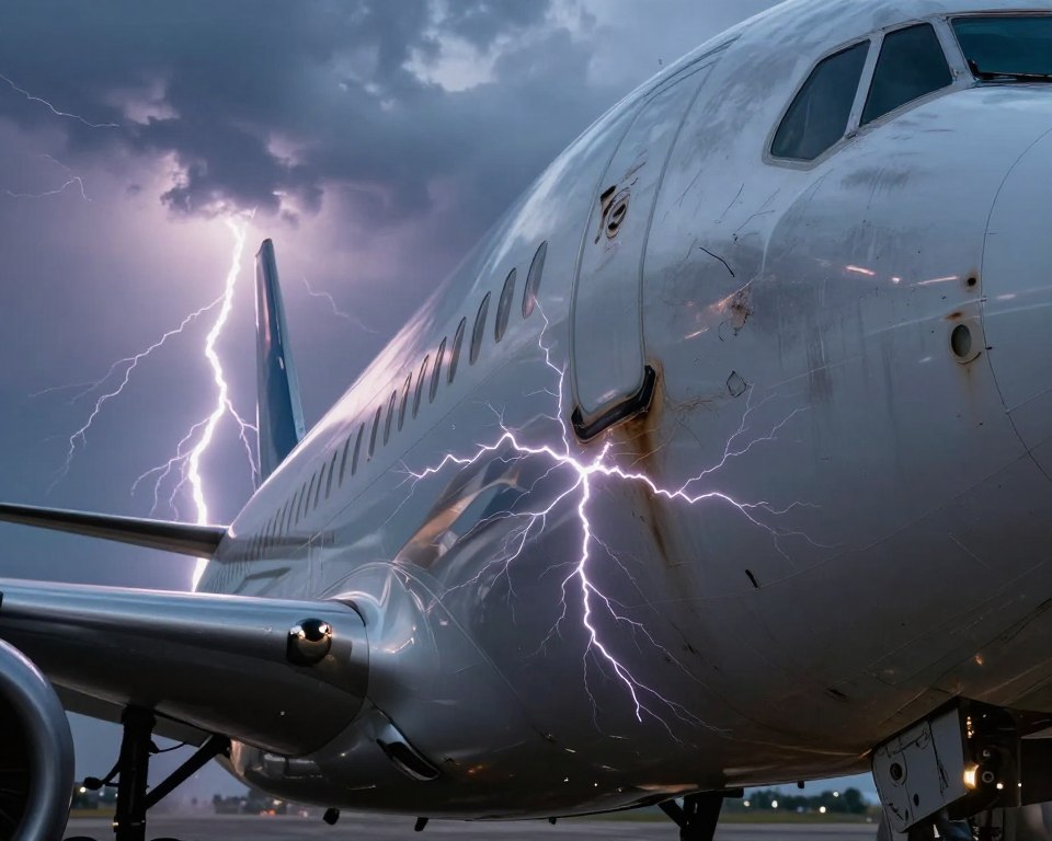 marcas de raio na fuselagem de avião marcas de raio na fuselagem de avião