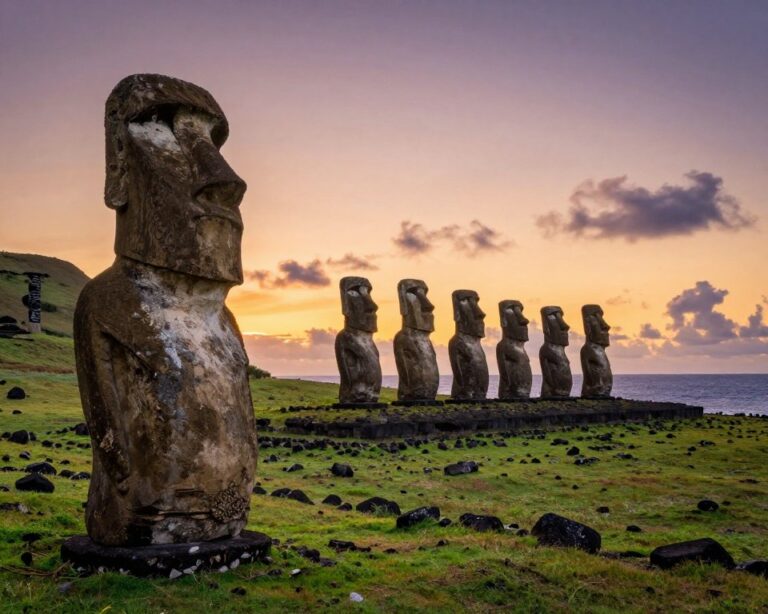moais construídos em Rapa Nui