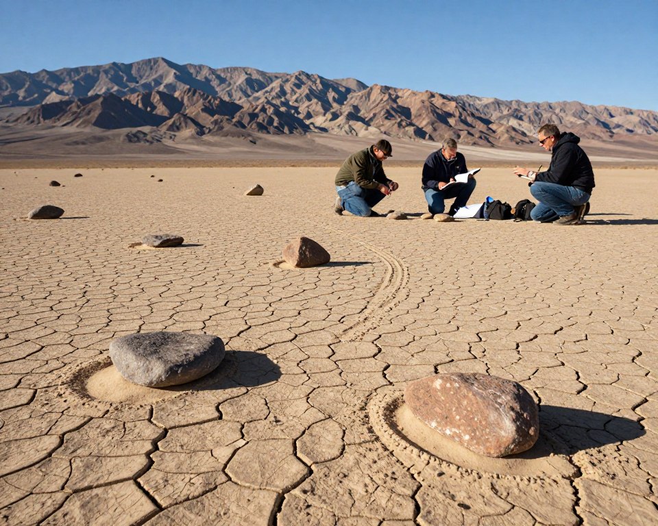 monitoramento de pedras no Racetrack Playa