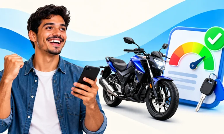 Capa gerada: consulta de score pelo celular antes de financiar uma moto